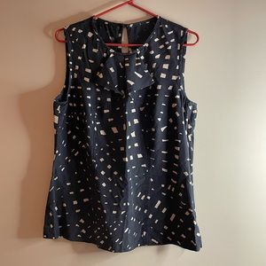 GUC Trina Turk Black Sleeveless Silk Top/Shell, Size 8